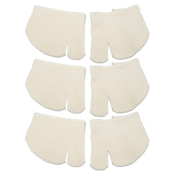 3 Pairs Front Toe Split Socks Half Flip-Flop Soft Breathable Non-Slip Split Toe Socks Milk White
