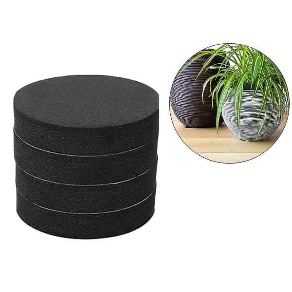 60-pak usynlige runde pottefødder til udendørs krukker, terrasser og verandaer, sorte