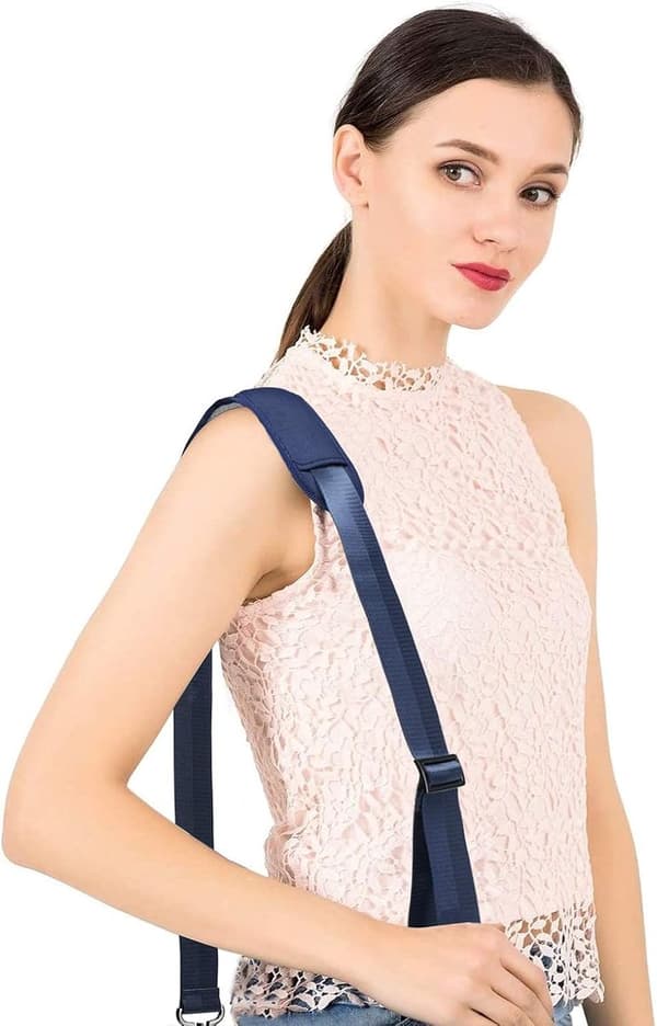Adjustable Non-Slip Padded Shoulder Strap, Navy Nylon, 143x3.8cm, for Bags