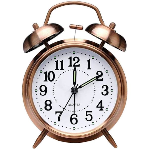 Retro Alarm Clock, Old-fashioned Bedside Clock with Non-Ticking