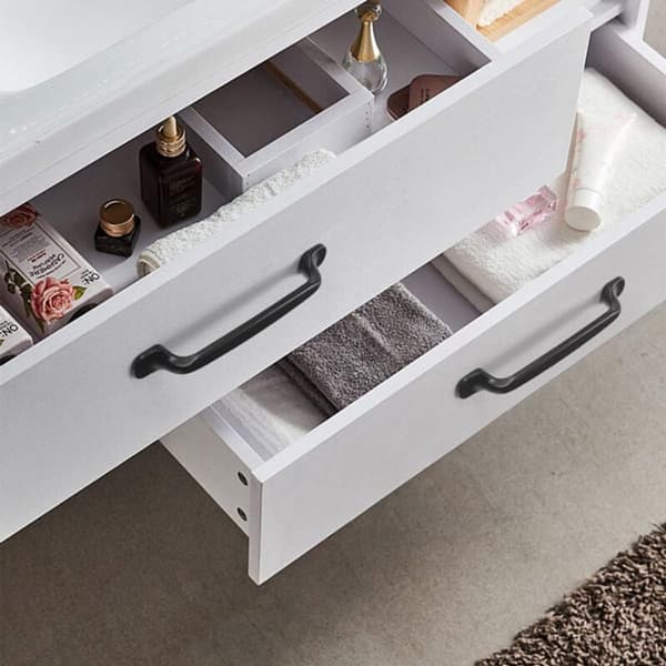20 Kitchen Handles - Black Handle - 96mm Hole Spacing - Aluminum for Doors and Cabinets with Screws