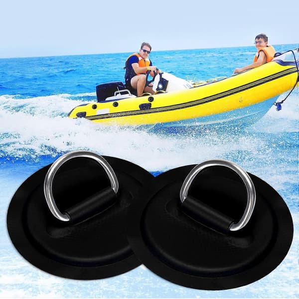 6-pack D-ring patch i rostfritt stål för uppblåsbar båt, kajak, jolle, SUP