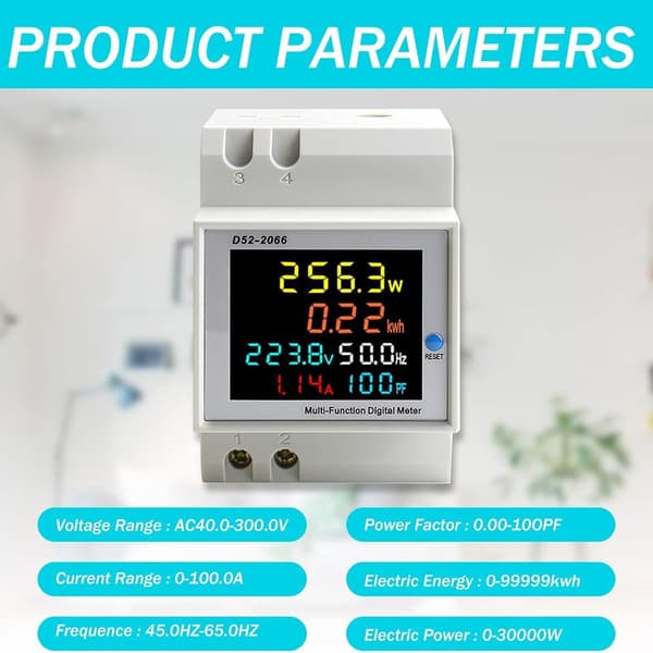 Enfas elektrisk wattmeter, digital elmåler