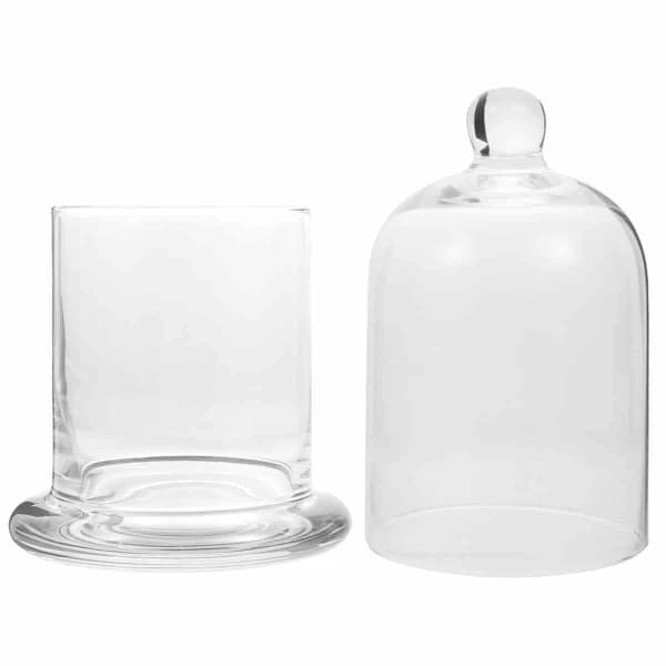 Klockformad glaskupa, transparent glaskupa, dekorativ klockformad burk