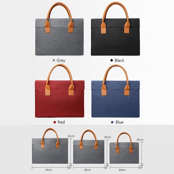 13 14 15 tommer Laptop Sleeve Håndtaske SORT 14 tommer - spotudsalg