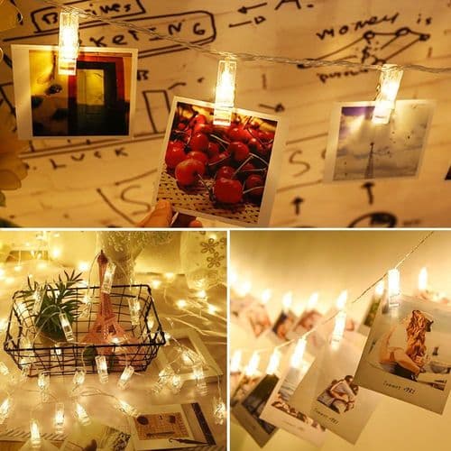 LED Photo Clip String Lights, Photo Clip String Lights 3M 20 A