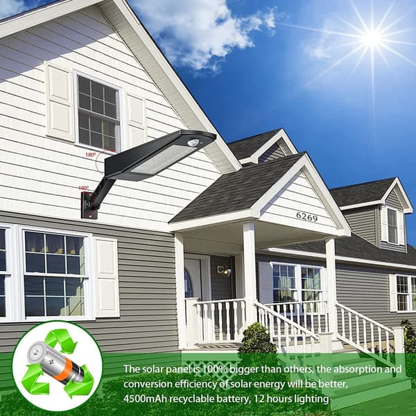 3000lm LED Solar Powered Outdoor Light, IP65 Waterproof Solar Lamp for