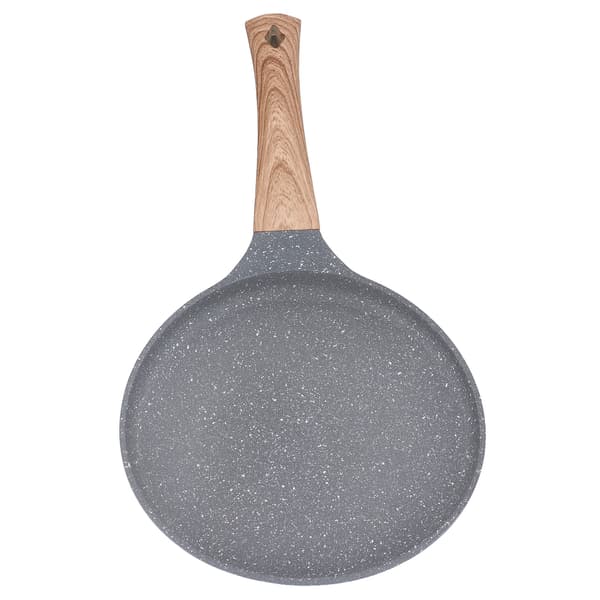 Flatbunnet pannekakepanne Grå aluminiumslegering Kokepanne Non-stick stekepanne til kjøkkenet
