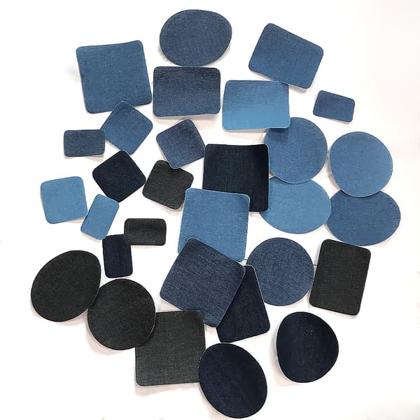 Strygbare reparationslapper til jeans 30 stk. Denimblå