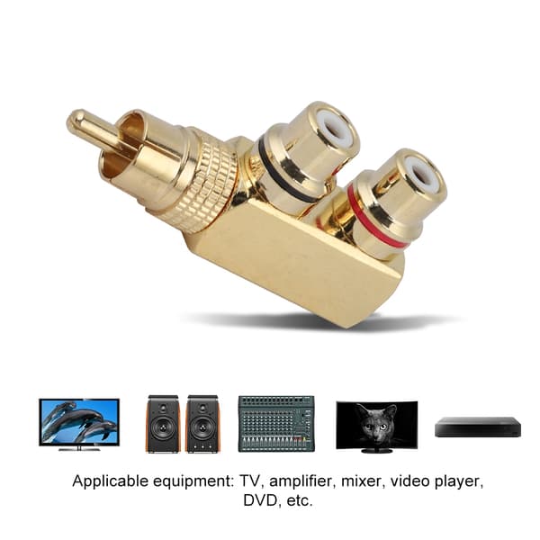 2 stk AV Splitterstik RCA Han til 2 Hun Audio Video Adapter Forbindelse