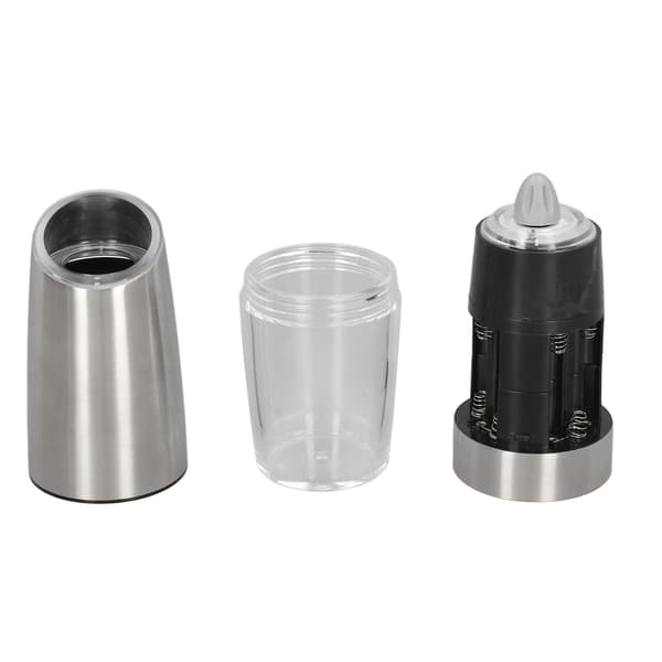 Salt and Pepper Grinder Electric Stainless Steel Gravity Sensor Adjustable Automatic Pepper Mill for Pepper Vanilla Silver