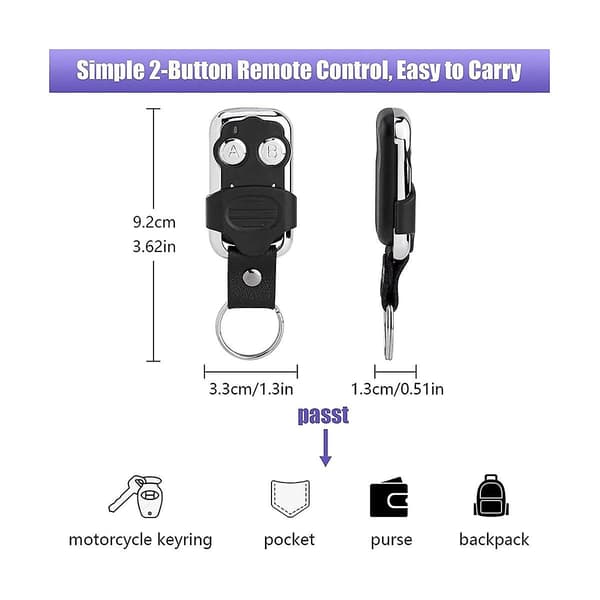 Compatible with 371lm 373lm Purple Learn Button Garage Door Opener Remote 315mhz Security+, 2-pack