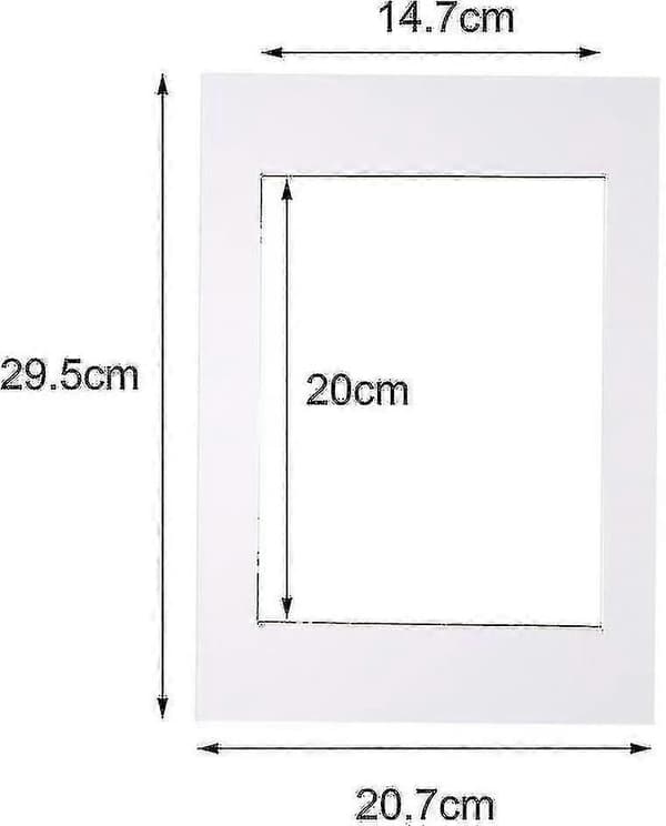 10 stk. billedpassepartouter, hvide fotoramme-passepartouter A4 billedpassepartouter til 6 x 8 tommer billede