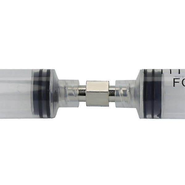 10 stk metall Luer Lock sprøytekobling doble ledd adapter for pneumatisk bruk Sølv Silver