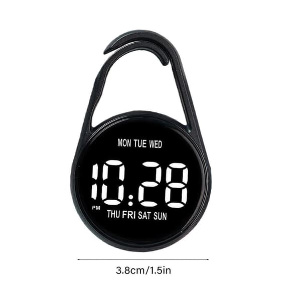 Touchscreen Digital Pocket Watch Keychain Clip for Students Accurate Time LED Display Electronic Clock Accessories White White