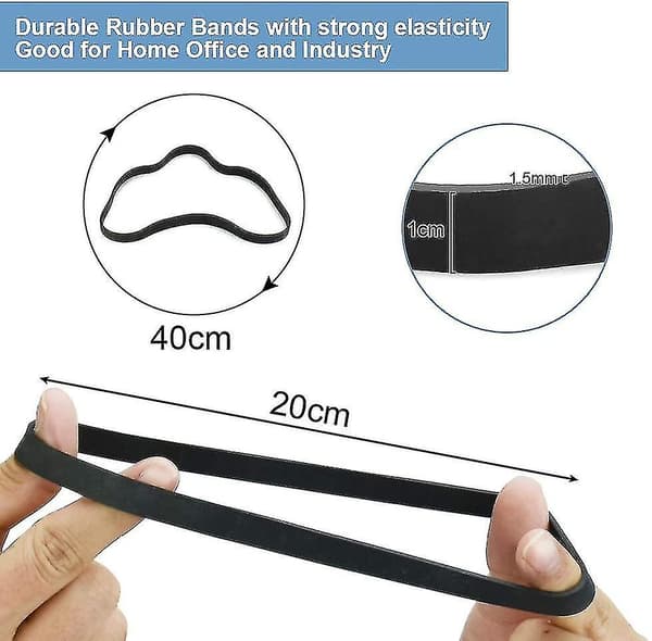 35 st Svarta Elastiska Gummiband Set med Stora Tjocka Elastiska Band Hållbara Sopor