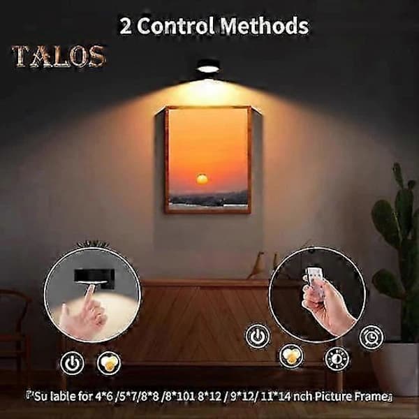 Picture lighting with remote control, 100 Lumen LED, stepless dimming, 3 light modes for artwork and wall frames, gold, 3-pack golden 3pcs 3pcs