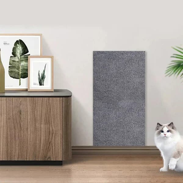 Kattekløsemåtte med selvklæbende bagside, stabil møbelbeskyttelsesmåtte til killinger, kat, mørkegrå, 40x100 cm