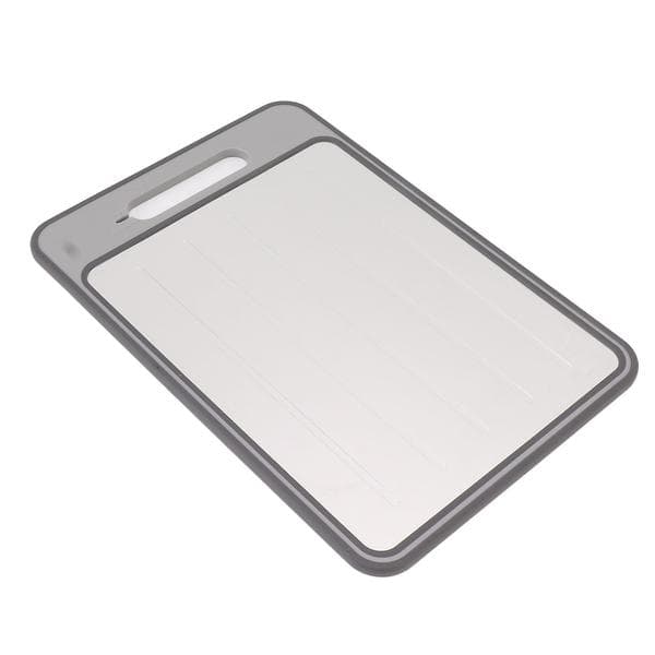 Thawing Tray Double-Sided Grinding Thawing Mat with Knife Sharpener for Frozen Meat Grey
