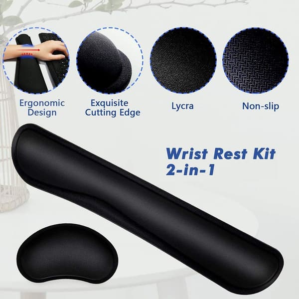 Computer Keyboard and Mouse Pad Support Memory Foam Set Simple