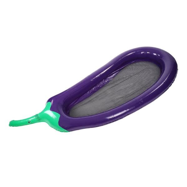 PVC Luftmadras i Aubergineform, Flydende Seng til Pool og Strand