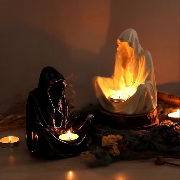 Ghost Candlestick Halloween Horror Gothic Candlestick Gothic Scary Tealight Holder Horror Candlestick White