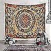 Sol og Måne Tapestry Hippie Indie Tapestries Boho Orange Blomstret Tapestry