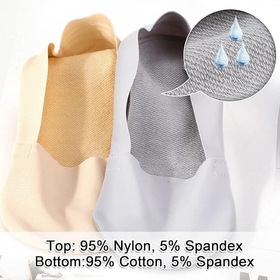 6 par usynlige strømper med blonde til kvinder, lave damestrømper, skridsikre, bløde, åndbare ankelstrømper, bådstrømper til loafers, sneakers, Fla