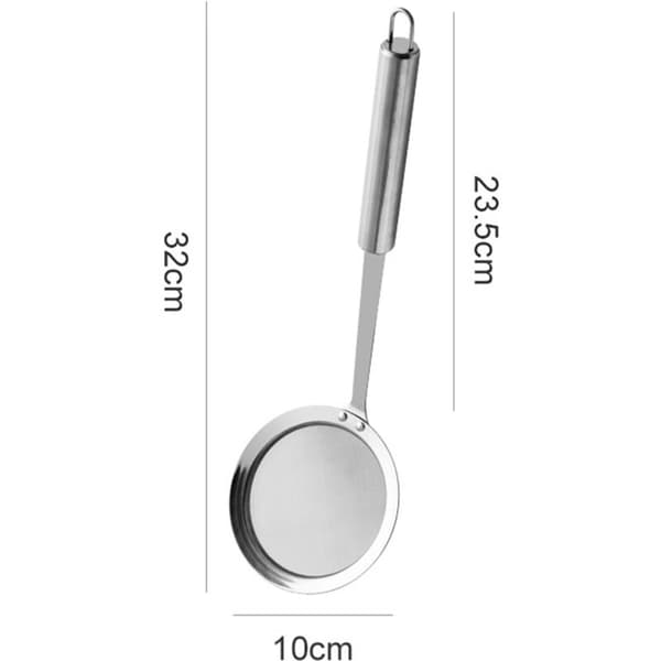 Fine Mesh Strainer, Stainless Steel Grease Skimmer, Durable Multifunctional Kitchen Strainer Ladle