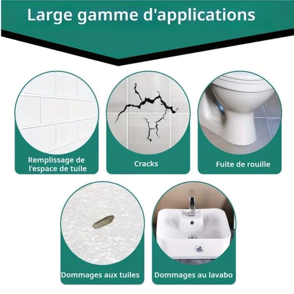 Tile Repair Kit - Waterproof and Quick-Drying Repair Paste with Sandpaper and Spatula