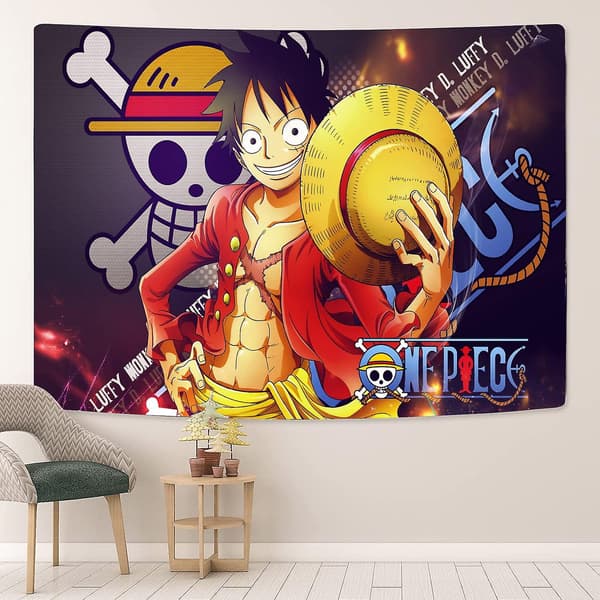 Anime One Piece Luffy Seinävaate Tausta Juhlabanneri Koriste 60x80in
