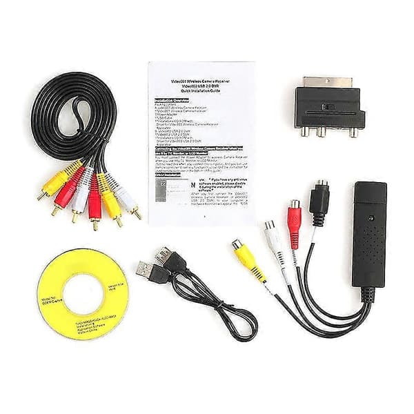 USB 2.0 Video Audio VHS til DVD HDD Konverterer Opptakskort Scart RCA Adapter