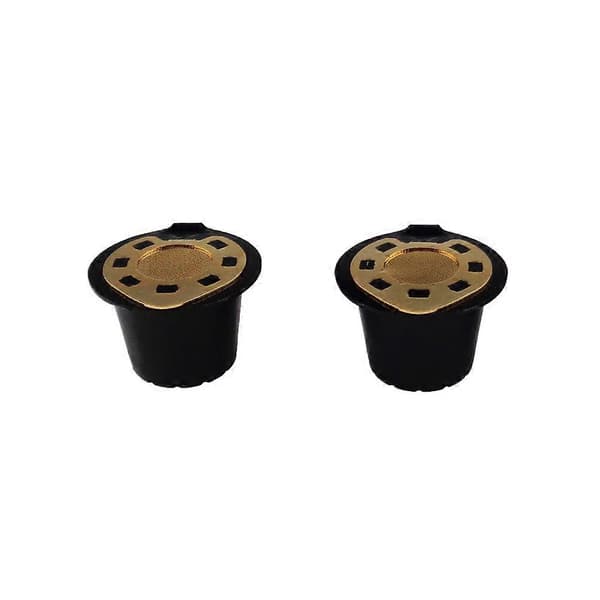 Gjenbrukbare kaffefiltre for maskiner 2 stk gullkapsler