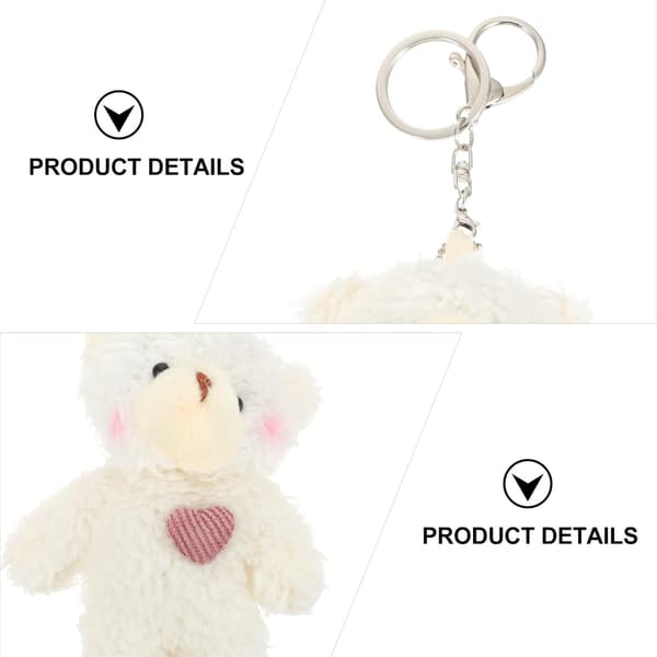 2 Pcs Plush Bear Keychain Teddy Bear Keychain Key Ring Hanging Ornament