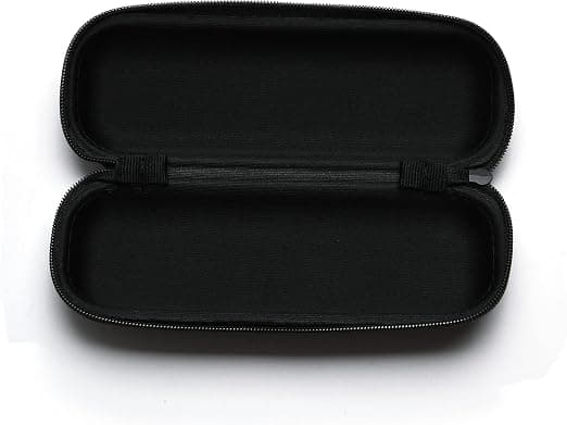 1 svart etui for oppbevaring av briller