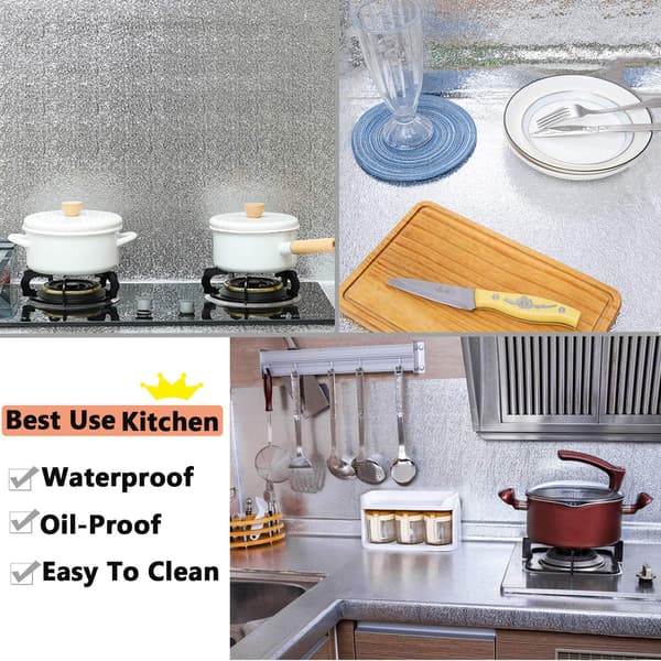 Self-Adhesive Aluminum Foil Paper for Kitchen, Cabinets, Drawers