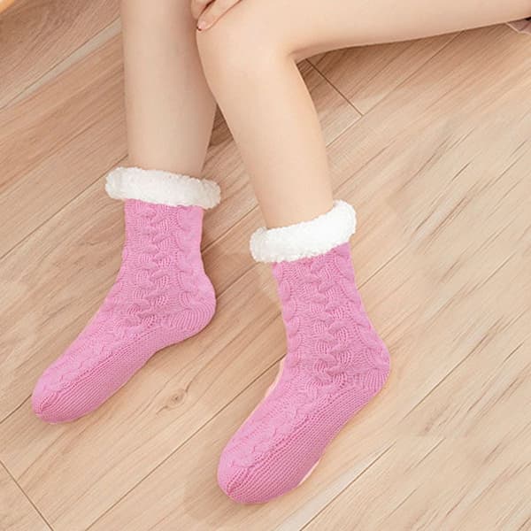 Soft Slippers Socks Soft Cozy Warm Winter Socks Pink KLB