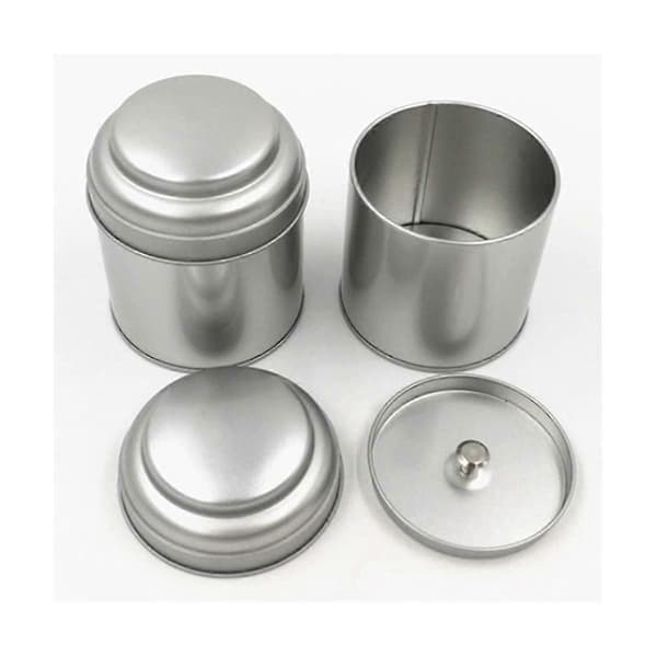 12 Pcs Tea Tins with Airtight Double Lids 8Oz Round Tin Cans Small Kitchen Tea Containers Loose Leaf