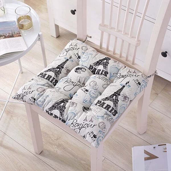 Sett med 6 stolputer 40x40, dekorative stolputer hageputer, polyester (D), DEBUNS