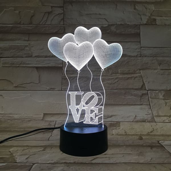 Love 3D Light Touch 7 Colors Remote Control 16 Colors Fission
