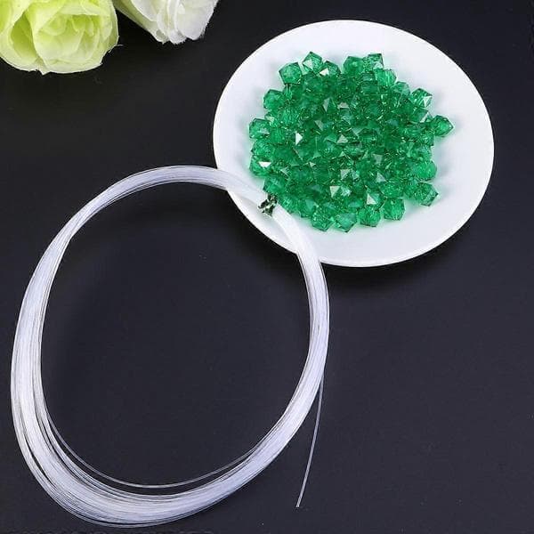 Acrylic String Beads Green Square Beads for Jewelry Making 950 pcs