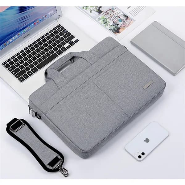 NY-Grey Laptop Bag 15.6 Inch Waterproof Briefcase PC Tablet