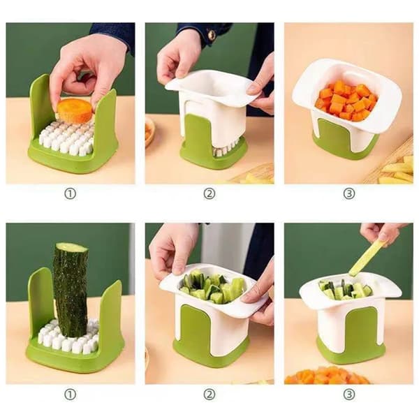 Kitchen Vegetable Chopper, Hand Chopper, Onion Mushroom Chopper, Potato Radish Chopper, Fruit Divider, Kitchen Utensils (Yellow)