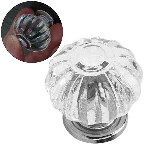 5 Pcs Acrylic Cabinet Door Knobs European Style Crystal Single Hole Drawer Handles A Pumpkin Shape