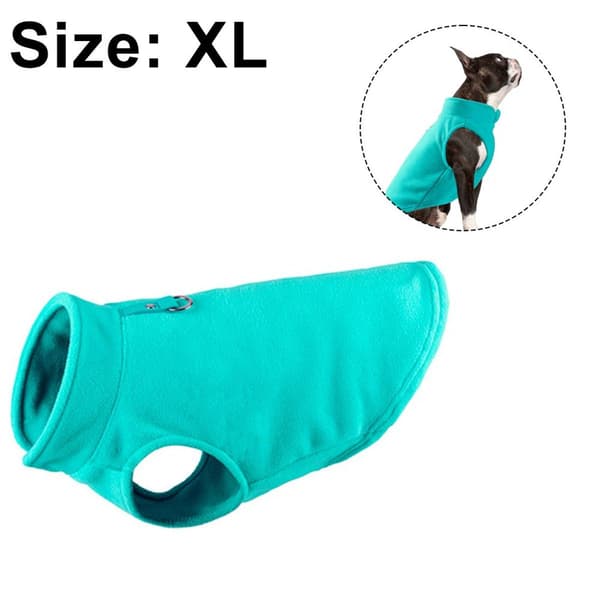 Varm pulloverfleece hundejakke med O-ring snor - Vintergrøn