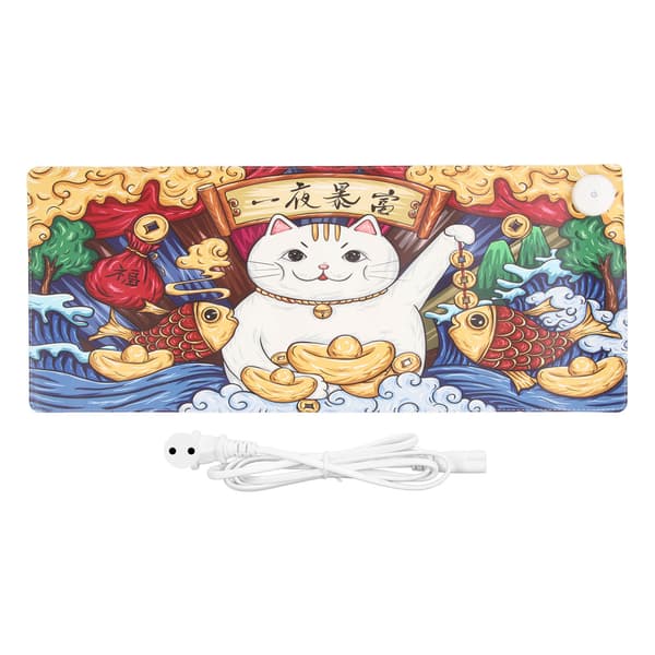 Heated Mouse Pad 31.5 Inch Long 13 Inch Wide 3 Temperature Modes Timer Function Warm Desk Pad for Office Home Table 100V–240V