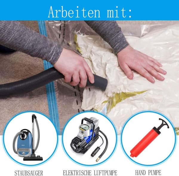 10-pack vakuumförpackningsväskor 100x80cm, 80x60cm, 60x40cm förvaringspåse resa