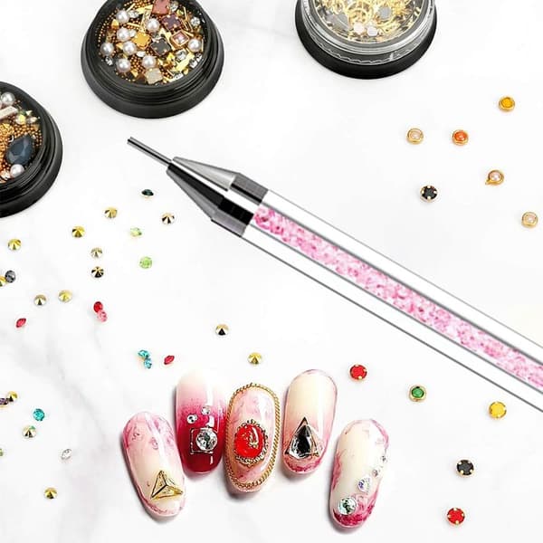Rhinestone Picker Penna, Rosa Dubbelsidig Diamantritpenna