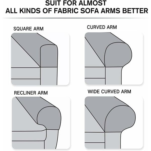 Universal Armrest Covers, Polyester Fiber Armrest Protector Sofa, Better Protection for Your Sofa Arm From Wear and Tear Stretch Armchair Covers (2 Pcs, Wine Red)