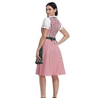 Oktoberfest ølpige kostume til kvinder, bayersk traditionel dirndl kjole karneval (L Mørkegrøn)